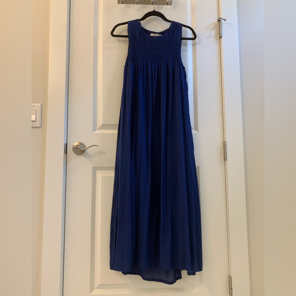 Vineyard Vines Smocked Maxi Dress Blue